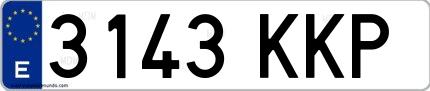 Ejemplo de matrícula española 3143 KKP