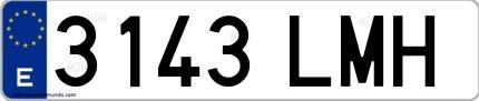 Ejemplo de matrícula española 3143 LMH
