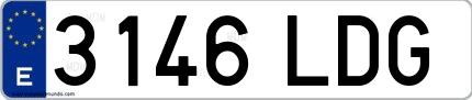 Ejemplo de matrícula española 3146 LDG