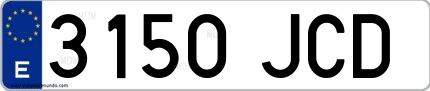Ejemplo de matrícula española 3150 JCD
