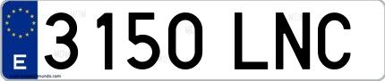 Ejemplo de matrícula española 3150 LNC