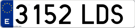 Ejemplo de matrícula de coche ordinaria 3152 LDS