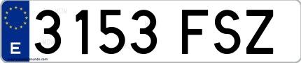 Ejemplo de matrícula española 3153 FSZ