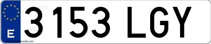 Ejemplo de matrícula española 3153 LGY