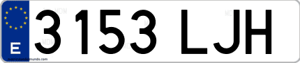 Ejemplo de matrícula de coche ordinaria 3153 LJH