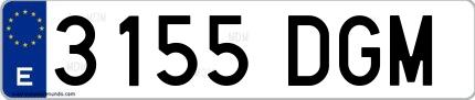 Ejemplo de matrícula española 3155 DGM