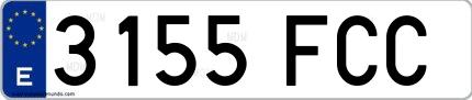 Ejemplo de matrícula española 3155 FCC