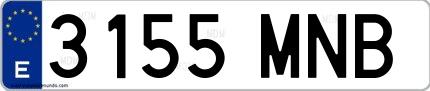 Ejemplo de matrícula española 3155 MNB