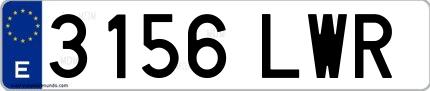 Ejemplo de matrícula española 3156 LWR