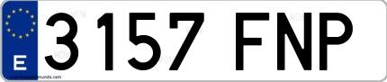 Ejemplo de matrícula española 3157 FNP