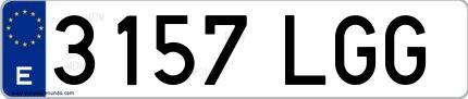 Ejemplo de matrícula española 3157 LGG
