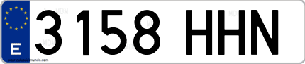 Ejemplo de matrícula de coche ordinaria 3158 HHN
