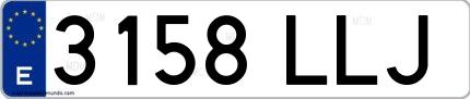 Ejemplo de matrícula española 3158 LLJ