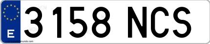 Ejemplo de matrícula española 3158 NCS