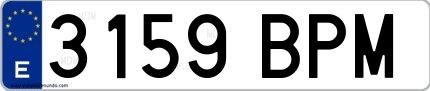Ejemplo de matrícula española 3159 BPM
