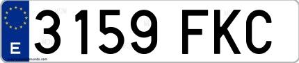 Ejemplo de matrícula española 3159 FKC