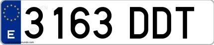 Ejemplo de matrícula española 3163 DDT