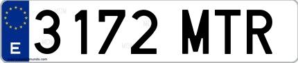 Ejemplo de matrícula española 3172 MTR