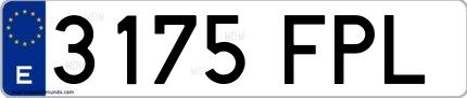 Ejemplo de matrícula española 3175 FPL
