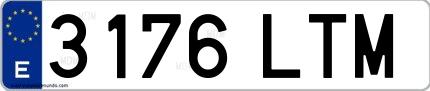 Ejemplo de matrícula española 3176 LTM