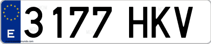 Ejemplo de matrícula de coche ordinaria 3177 HKV