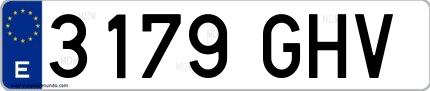 Ejemplo de matrícula española 3179 GHV