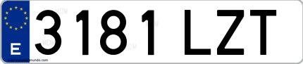 Ejemplo de matrícula española 3181 LZT