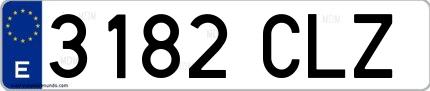 Ejemplo de matrícula española 3182 CLZ