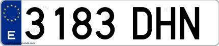 Ejemplo de matrícula española 3183 DHN