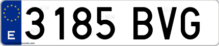Ejemplo de matrícula de coche ordinaria 3185 BVG