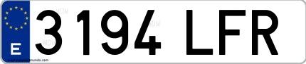 Ejemplo de matrícula española 3194 LFR