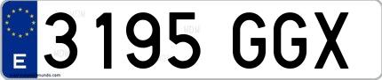 Ejemplo de matrícula española 3195 GGX