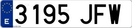 Ejemplo de matrícula española 3195 JFW