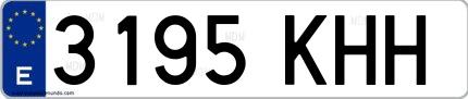 Ejemplo de matrícula española 3195 KHH