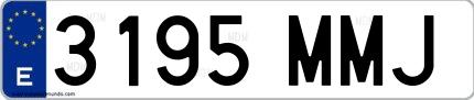 Ejemplo de matrícula española 3195 MMJ