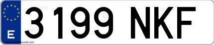 Ejemplo de matrícula española 3199 NKF