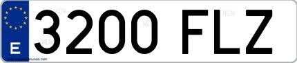 Ejemplo de matrícula española 3200 FLZ