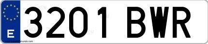 Ejemplo de matrícula española 3201 BWR