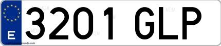Ejemplo de matrícula española 3201 GLP