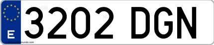 Ejemplo de matrícula española 3202 DGN