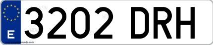 Ejemplo de matrícula española 3202 DRH