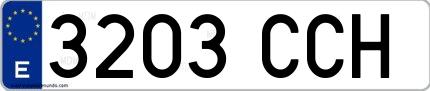 Ejemplo de matrícula española 3203 CCH