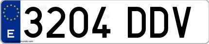 Ejemplo de matrícula española 3204 DDV