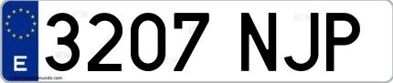 Ejemplo de matrícula española 3207 NJP