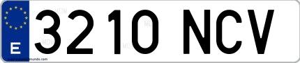 Ejemplo de matrícula española 3210 NCV