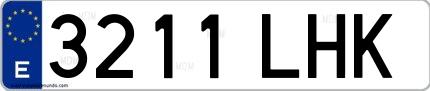 Ejemplo de matrícula española 3211 LHK