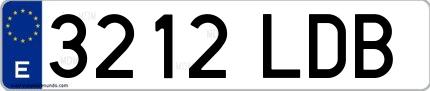 Ejemplo de matrícula española 3212 LDB