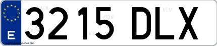 Ejemplo de matrícula española 3215 DLX