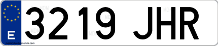 Ejemplo de matrícula de coche ordinaria 3219 JHR