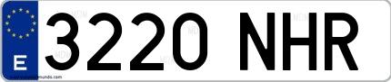 Ejemplo de matrícula española 3220 NHR